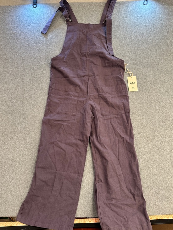 Letter To Juliet Pants - Letter To Juliet Linen Blend Wide-Leg Overalls in Deep Plum